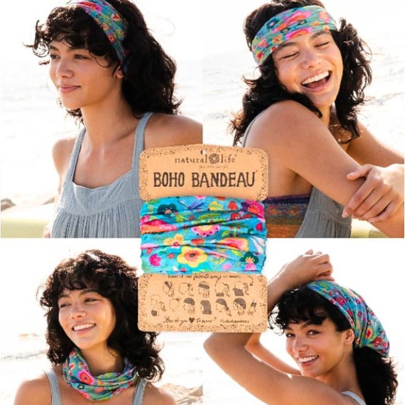Bohemian Bandeau in Teal Folk Flower