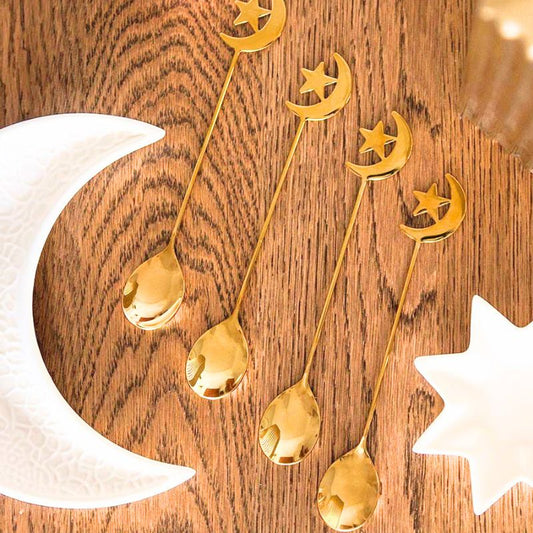 Star and Moon Set of 4 Teaspoons