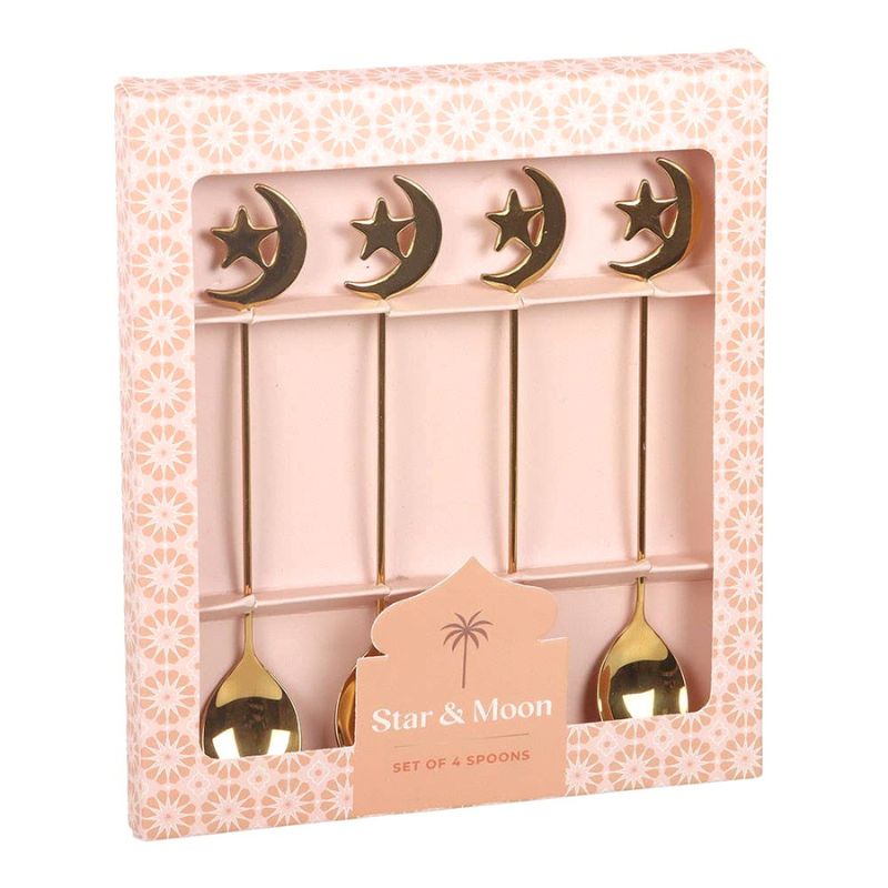 Star and Moon Set of 4 Teaspoons