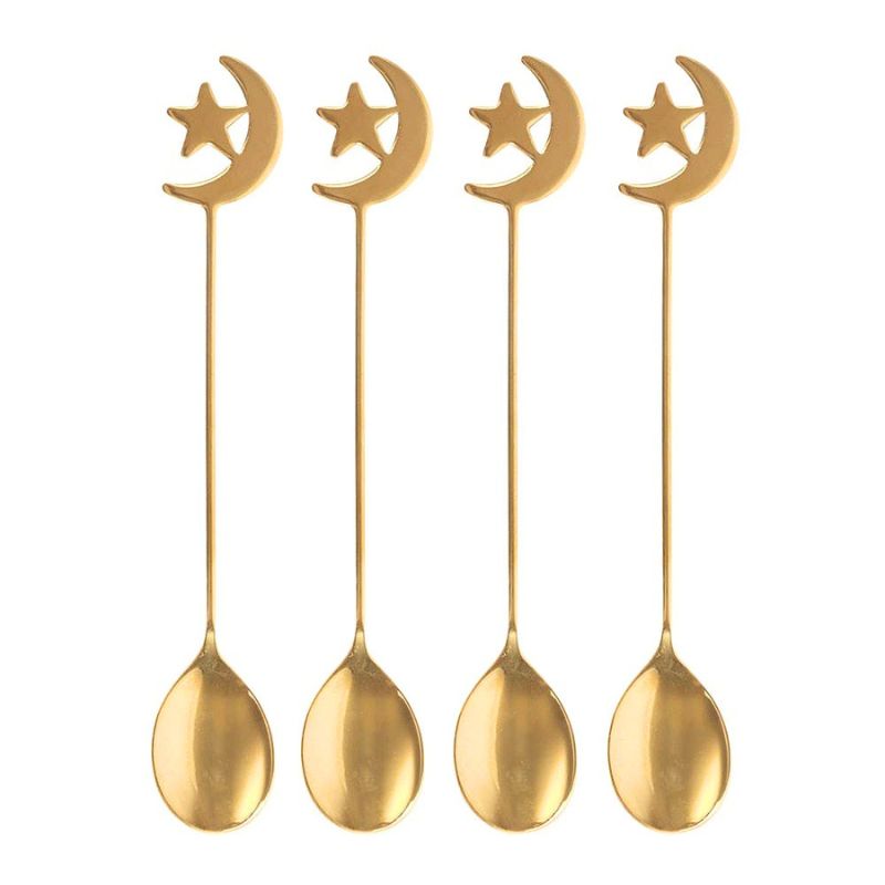 Star and Moon Set of 4 Teaspoons