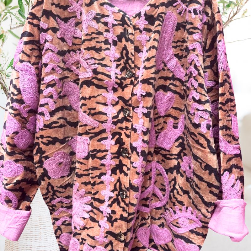 Dream Weaver Velvet Lilac Tiger Jacket