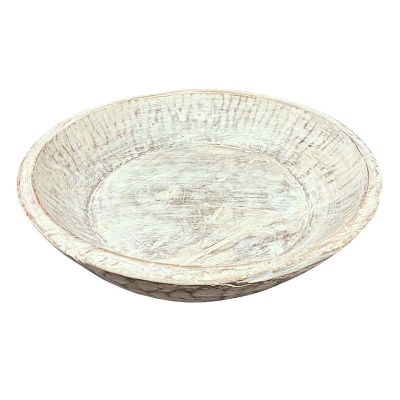 Whitewashed Wooden Bowls