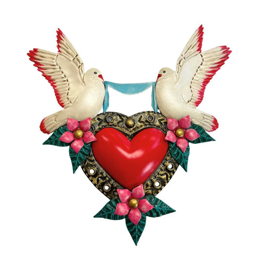 Tin Heart with Doves
