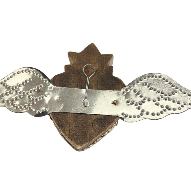 White Timber Milagros Heart with Tin Wings