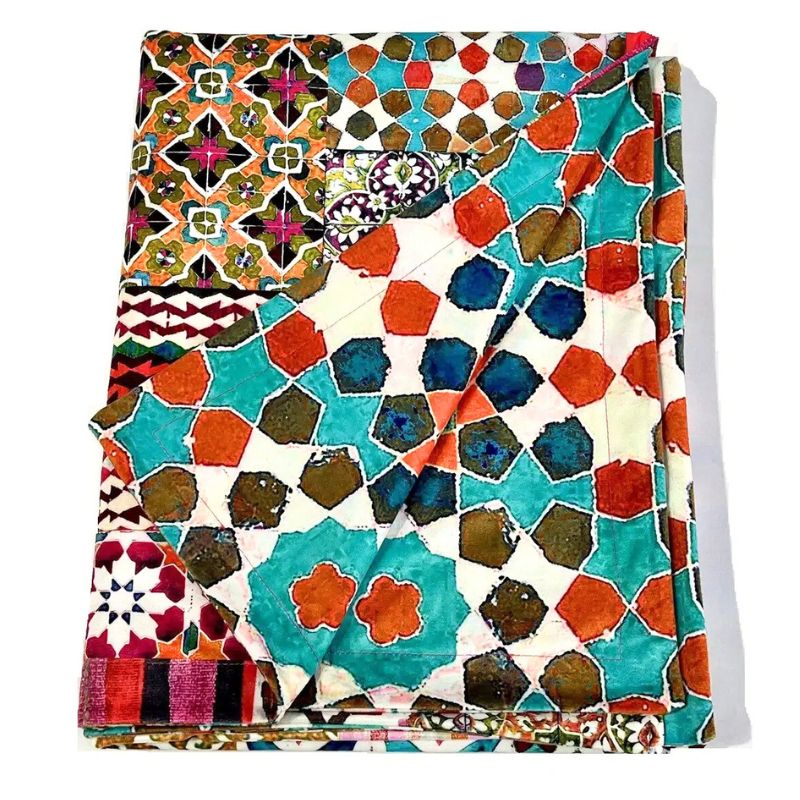 Anna Chandler Velvet Throw - Wildflower Tile