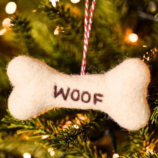 Felt 'Woof' Bone Decoration