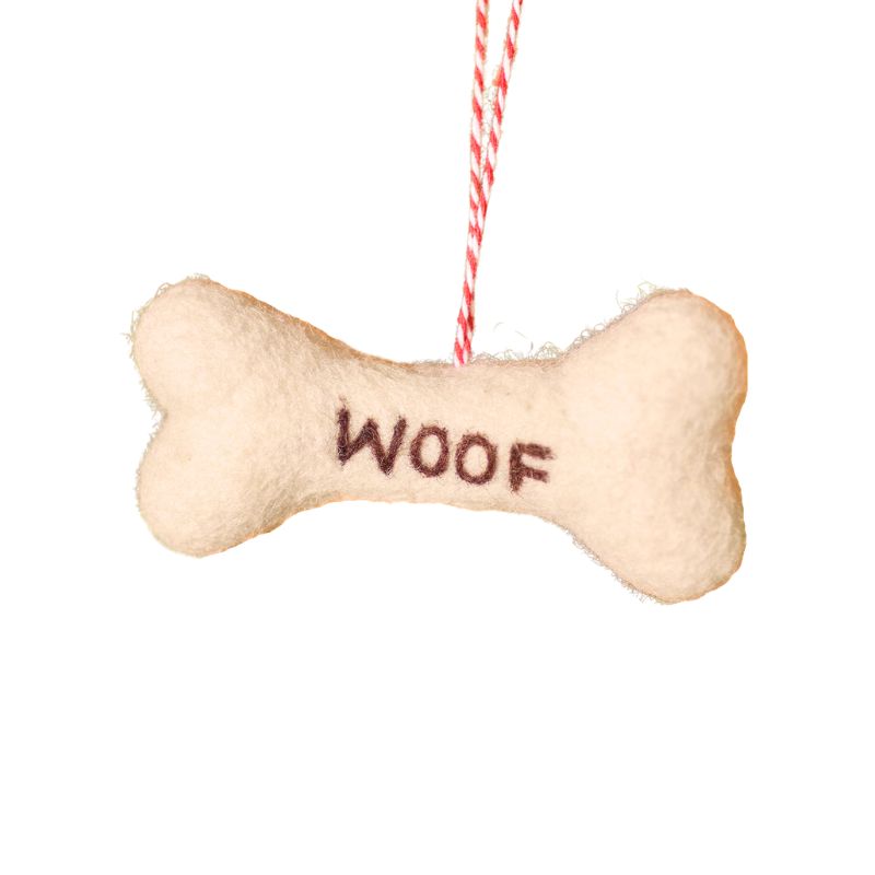 Felt 'Woof' Bone Decoration