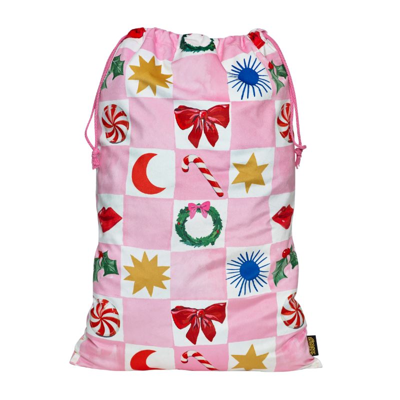 Kissmas Checkerboard Velvet Santa Sack