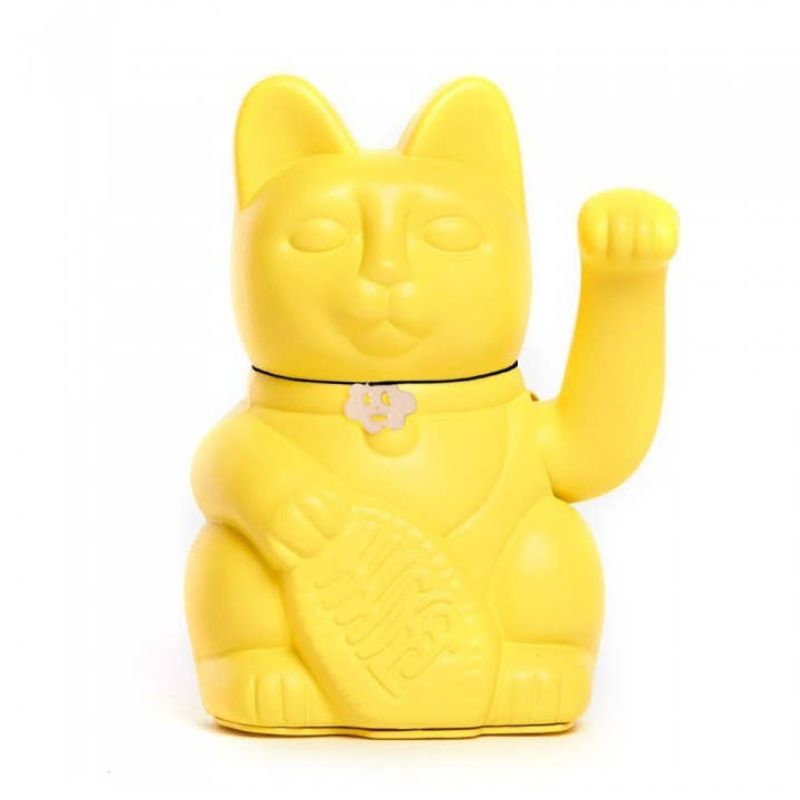 Diminuto Cielo Lucky Cat in Lemon Yellow for Manifesting Money