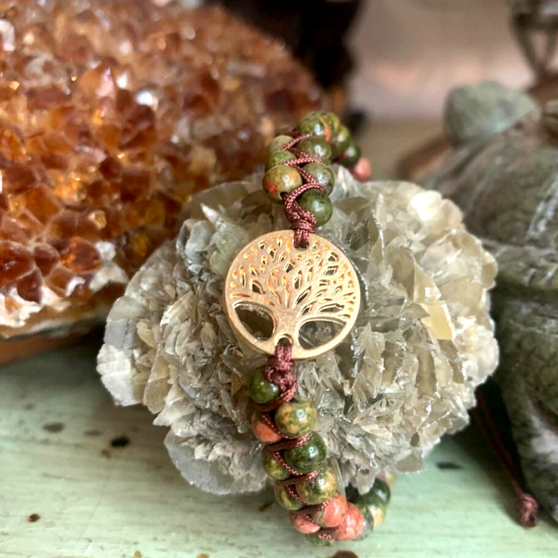 Free Spirit Unakite Tie Bracelet - Unisex