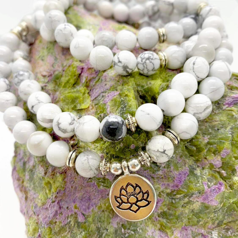 108 Mala Beads Howlite