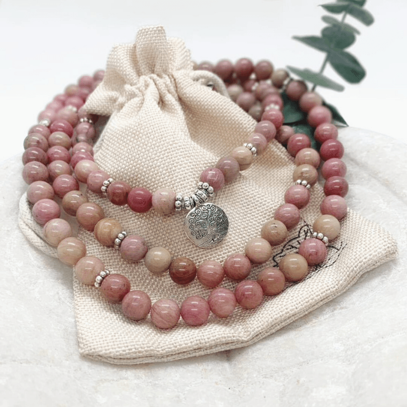 Rhodochrosite 108 Mala Beads